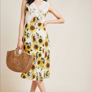 Anthropologie Hope for Flowers by Tracy Reese Francoise Sunflower Midi Dress 2P
